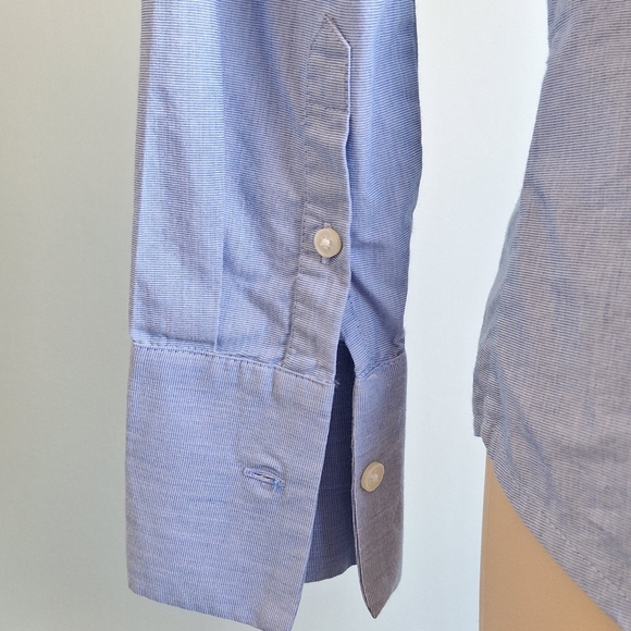 🅱️🅾️G🅾️ Banana Republic Riley Shirt in blue fine stripes - Picture 8 of 10